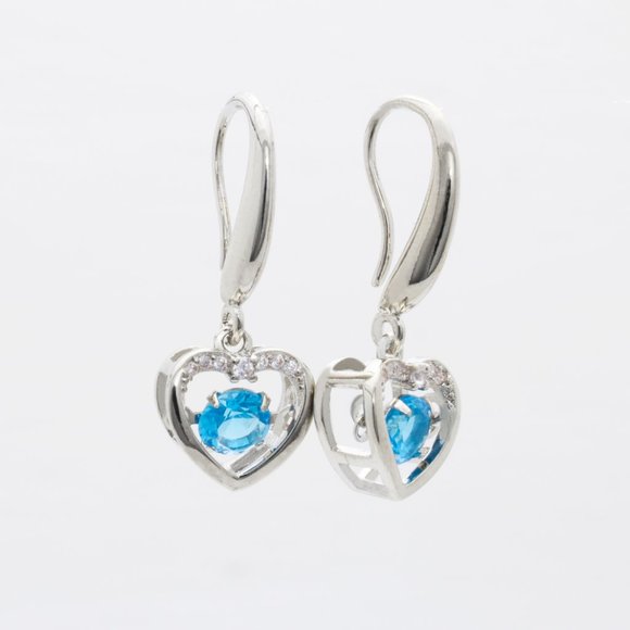 Sterling Silver Aquamarine Gemstone Earrings - Picture 2 of 4